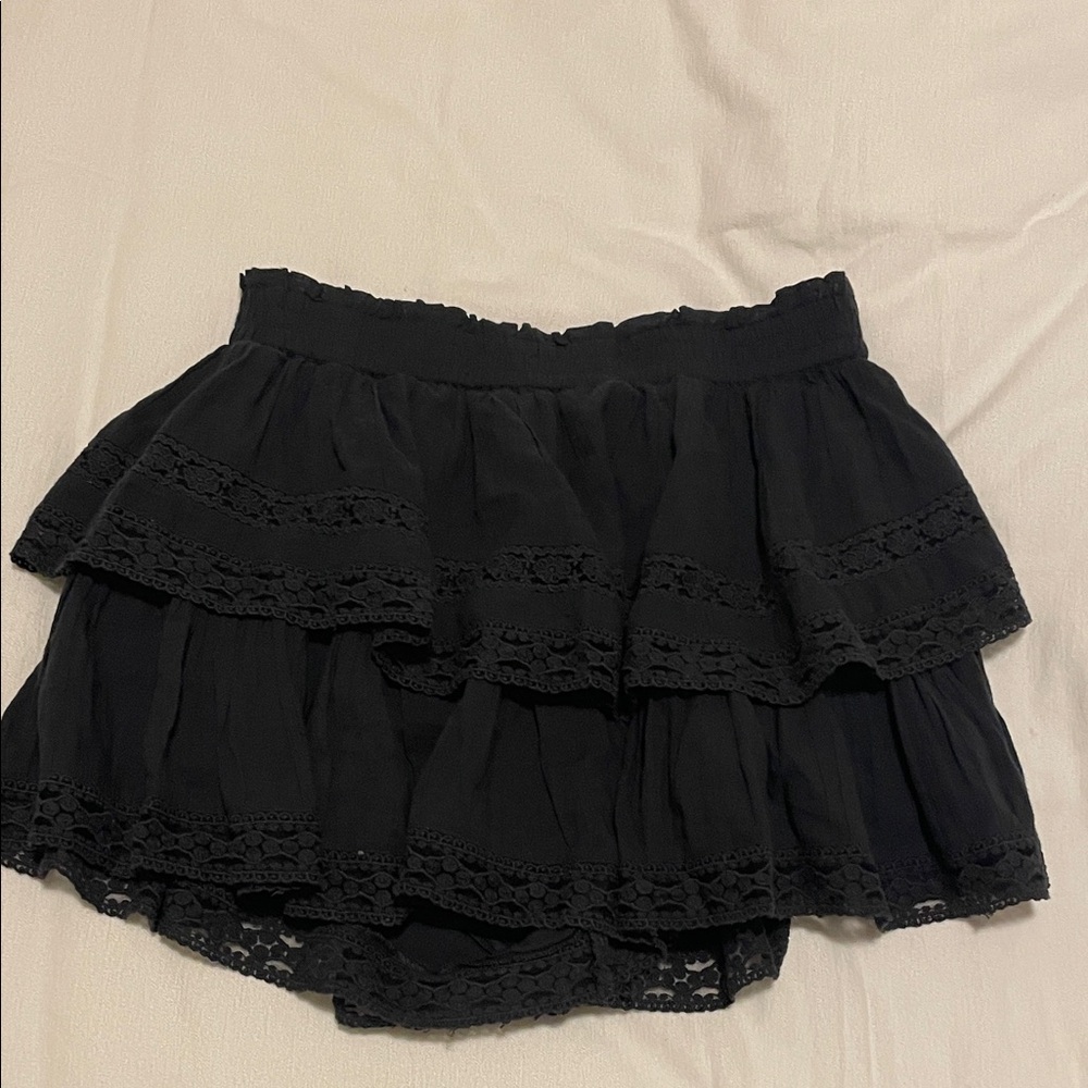 American Eagle Outfitters Black Tiered Lace Skirt